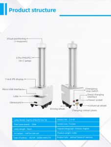 Autonomous Sterilizer UVC light Disinfection Robot