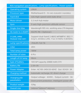 SIFROBOT-6.71 Autonomous UVC light Disinfection Sterilizer Robot -Tech-Sheet