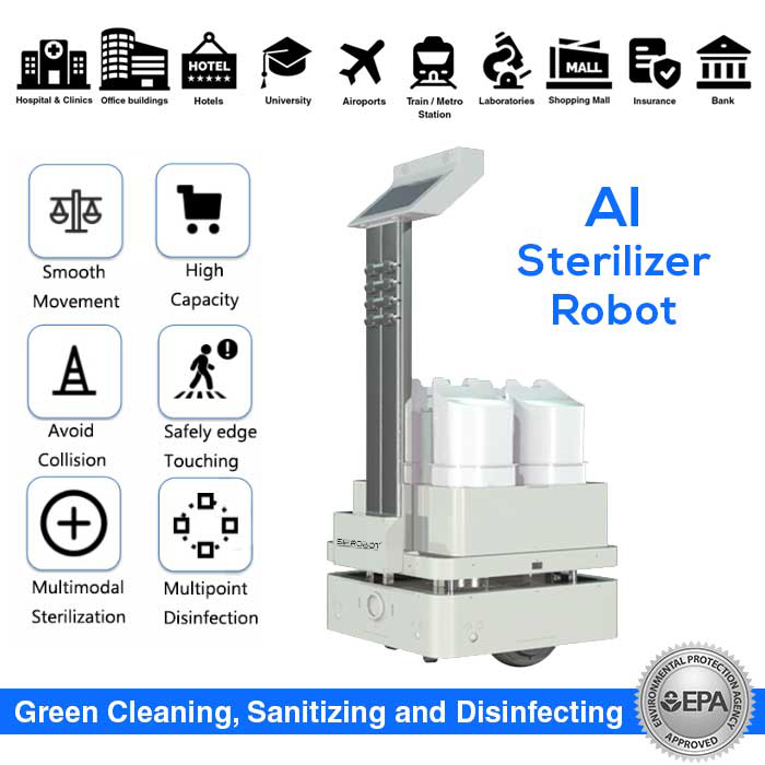 AI Sterilizer Robot, and Spraying Disinfection – SIFROBOT-6.55 - - SIFSOF, California