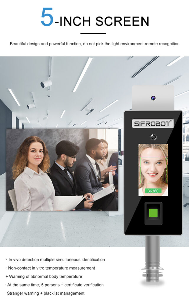 Intelligent Infrared Wall-Mounted Face recognition and Fingerprint Temperature checker: SIFROBOT-7.84